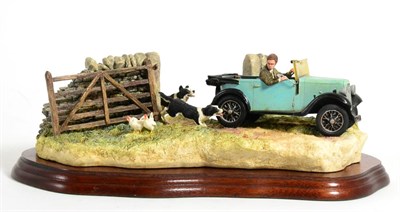 Lot 108 - Border Fine Arts 'The Chase' (Austin Seven Ruby and Collies), model No. B0444 by Ray Ayres, on wood