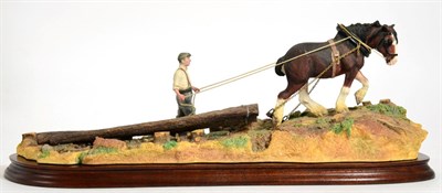 Lot 116 - Border Fine Arts 'Logging', model No. B0700 by Ray Ayres, limited edition 1019/1750, on wood...