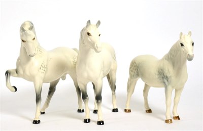 Lot 120 - Beswick Horses Comprising: Connemara Pony ";Terese of Leam";, model No. 1641, Arab ";Bahram";,...