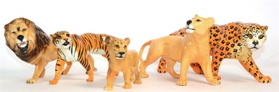 Lot 121 - Beswick Wild Animals Comprising: Lion - Facing left, model No. 2089, Lioness - Facing right,...