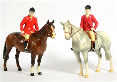 Lot 130 - Beswick Huntsman (Style Two, Standing), model No. 1501, brown gloss; together with a John...