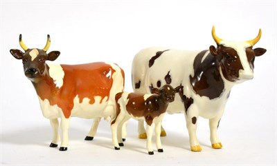 Lot 133 - Beswick Cattle Comprising: Ayrshire Bull Ch. ";Whitehill Mandate";, Second Version, model No....