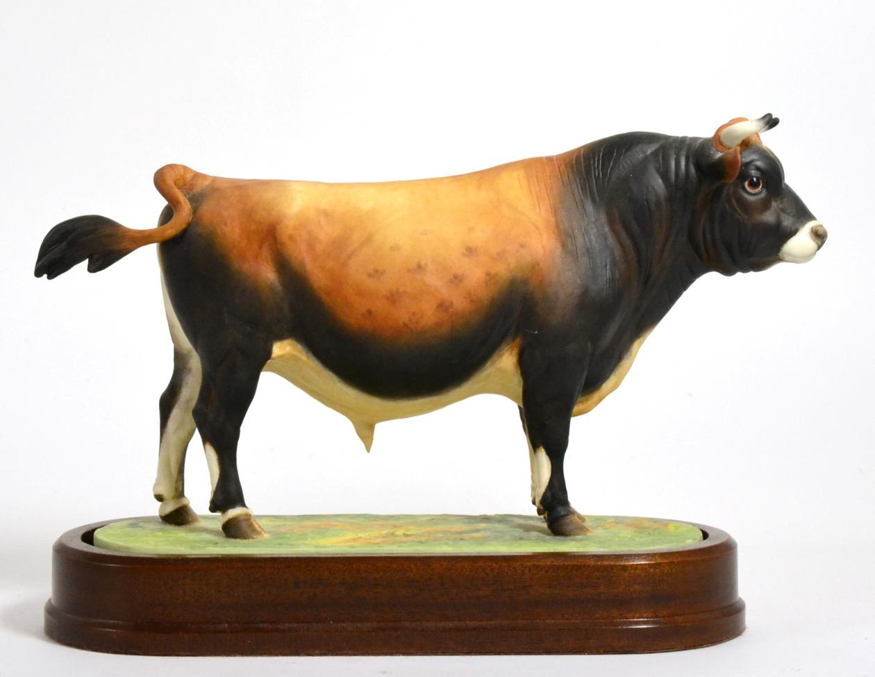 Lot 138 - Royal Worcester Jersey Bull ";Leebarn Carlisle II";, model No. RW3776 by Doris Lindner, on...