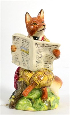 Lot 143 - Royal Doulton 'Foxy Reading Country News', model No. P3219, unusual colourway