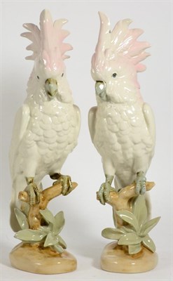 Lot 149 - A pair of modern Royal Dux china figures of cockatoos