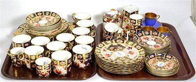 Lot 181 - Various Royal Crown Derby Imari palette porcelain tea and coffee wares, and a part set Coalport...
