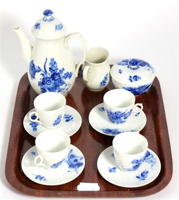 Lot 187 - Royal Copenhagen part coffee service comprising milk, sugar, coffee pot and four coffee cans...