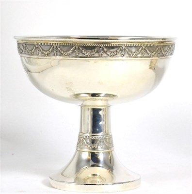 Lot 205 - A silver pedestal bowl, Gorham Manufacturing Co, Birmingham, either 1910 or 1911, with swag...