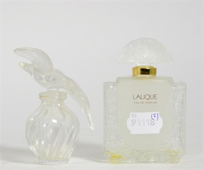 Lot 206 - Lalique Chevrefeuille Eau de Parfum; and Lalique Nina Ricci scent bottle and stopper, 50ml (2)