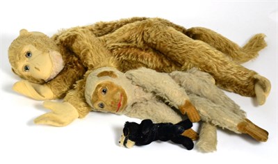 Lot 212 - Felix the Cat, straw filled monkey and a Alpha toy monkey