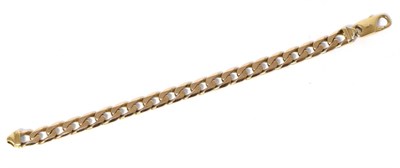 Lot 217 - A 9 carat yellow gold curb link bracelet, stamped '375'