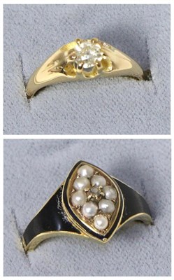 Lot 222 - An 18 carat gold solitaire diamond ring, an old cut diamond in an extended claw setting, to a...