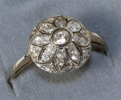 Lot 262 - An old cut diamond cluster ring, total estimated diamond weight 0.55 carat approximately,...