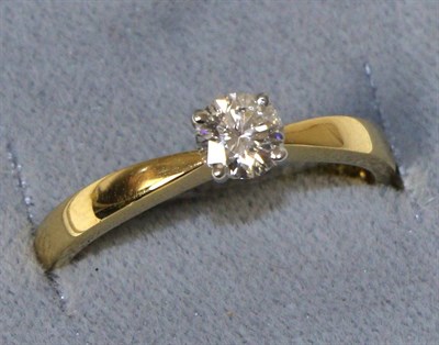 Lot 263 - An 18 carat gold diamond solitaire ring, estimated diamond weight 0.40 carat approximately,...