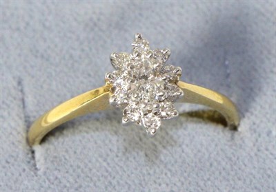 Lot 277 - An 18 carat gold marquise cut diamond cluster ring, total estimated diamond weight 0.40 carat...