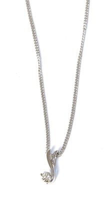 Lot 281 - A diamond pendant on chain, estimated diamond weight 0.10 carat approximately, chain length 41cm