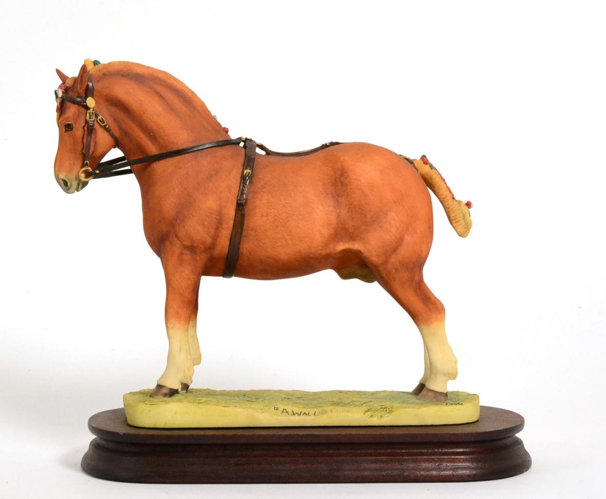 Lot 43 - Border Fine Arts 'Suffolk Punch Stallion' (Standing), model No. L70 by Anne Wall, limited...