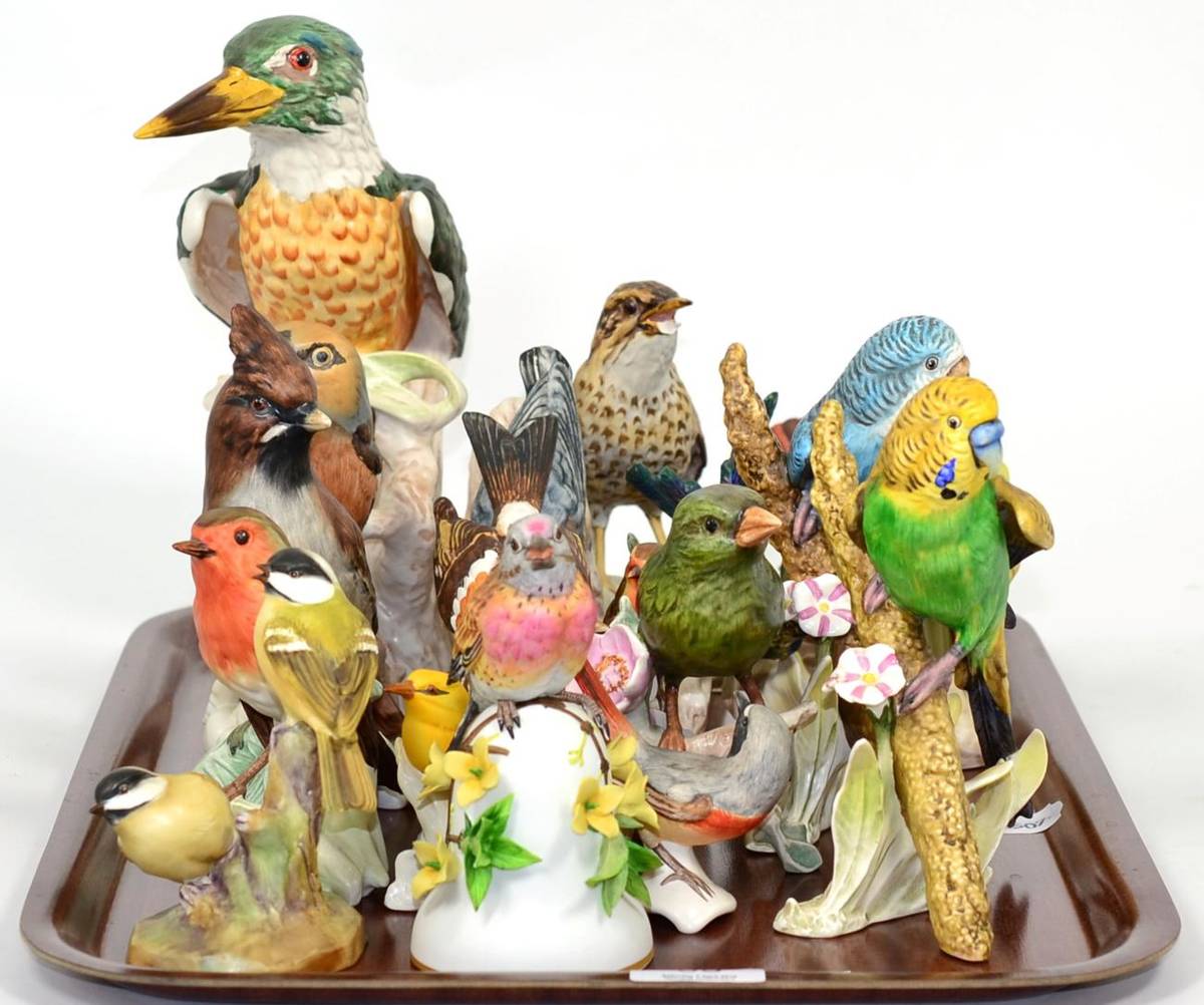 Lot 33 - A quantity of Goebel bird models, a Franklin Mint bird bell and a Royal Worcester bird model