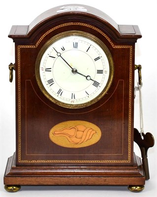Lot 43 - An Edwardian inlaid mantel timepiece