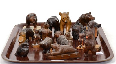 Lot 49 - A group of Black Forrest style carved wooden bear models