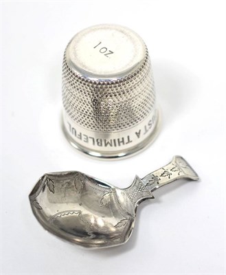 Lot 59 - A George III silver caddy spoon, probably John Lawrence, Birmingham 1811, with octagonal bowl...