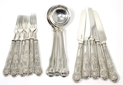 Lot 65 - Three Victorian silver King's Husk pattern sauce ladles, two Chawner & Co, one marks...