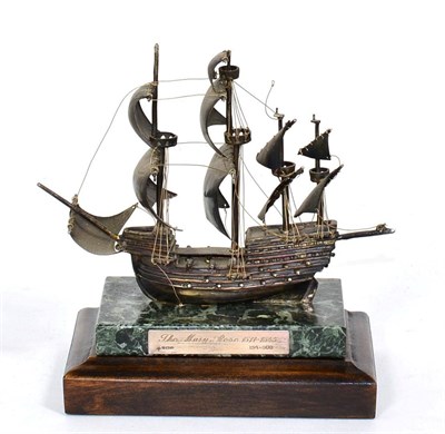 Lot 92 - A silver model of the Mary Rose, 154/500
