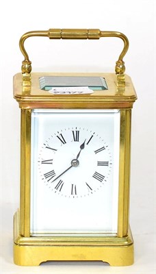 Lot 97 - A brass carriage clock