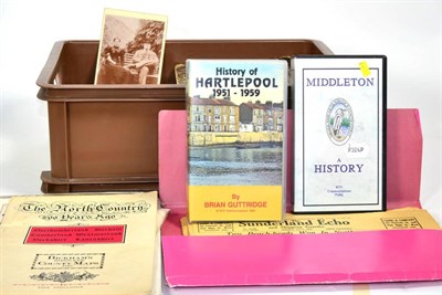 Lot 115 - Box of ephemera and related items pertaining to Hartlepool