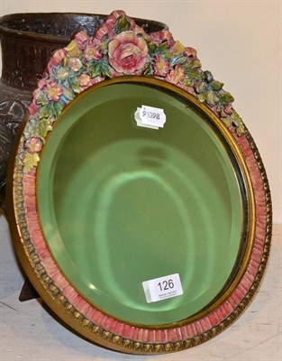 Lot 126 - A 1920's/30's floral decorated mirror