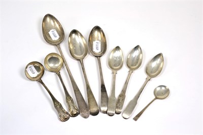 Lot 158 - A pair of George III Scottish silver table spoons and a basting spoon, Alexander Gardner, Edinburgh
