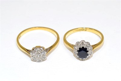 Lot 160 - A diamond cluster ring, seven eight-cut diamonds in milgrain settings, to knife edge shoulders,...