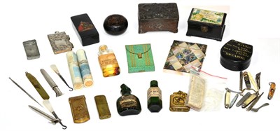 Lot 172 - A mother of pearl card case, snuff box etc