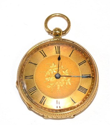 Lot 176 - An 18 carat gold lady's fob watch