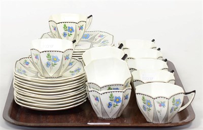 Lot 210 - A Shelley Cornflower pattern Queen Anne part teaset (37)