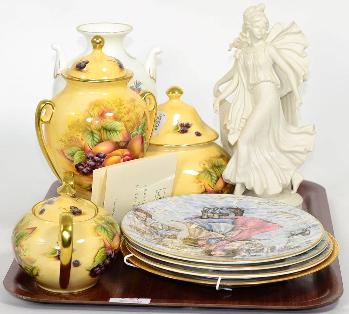 Lot 227 - Two Wedgwood 'Dancing Hours' Parian figures, limited edition with certificates; with three...