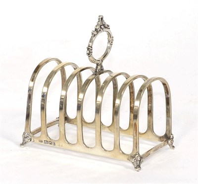 Lot 261 - A silver toast rack