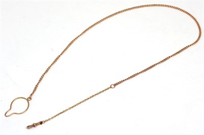 Lot 277 - A belcher link watch chain, with clip, length 53cm, stamped '9CT'