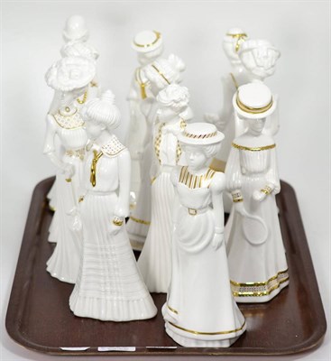 Lot 305 - Eleven Spode Pauline Stone blanc-de-chine figurines, boxed (11)