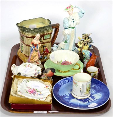 Lot 306 - A quantity of china to include Beswick jug, china figures, Herend parrot, Copenhagen etc