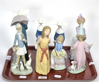 Lot 307 - Eight Lladro figures including three nuns (three a.f.)