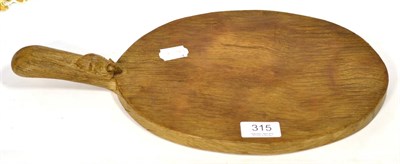 Lot 315 - A ";Mouseman"; oak cheese board