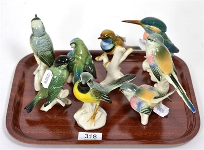 Lot 318 - Seven German ENS porcelain birds (7)