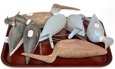 Lot 325 - Seven carved and painted wood decoy birds