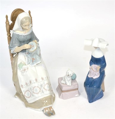 Lot 328 - Two Lladro figures and a Lladro model (3)