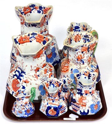 Lot 337 - A group of eight Masons Ironstone jugs (various sizes)