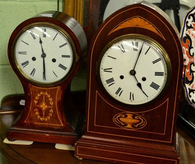 Lot 359 - Two mahogany inlaid clocks