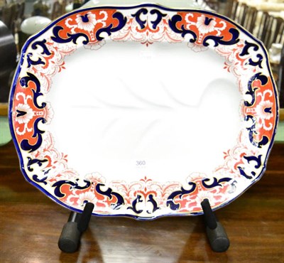 Lot 360 - A large Royal Crown Derby Imari turkey plate with well and tree