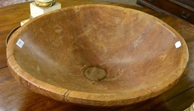 Lot 366 - A very large treen bowl, 60cm diameter