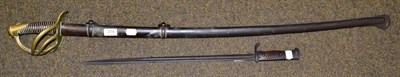 Lot 374 - A reproduction French Cuirassier sword and scabbard; and a German bayonet (lacking scabbard) (2)